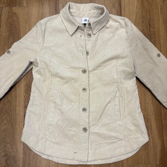Cabi Scout Jacket 4493 EVOLVE | White Corduroy | Coastal Cowgirl Neutral Jacket - Picture 1 of 9